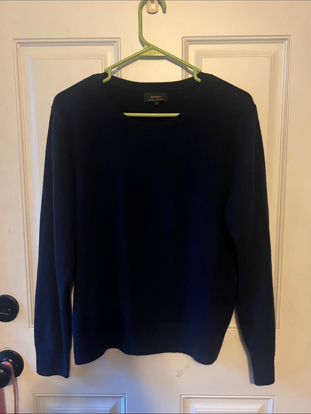 Quince Women's Navy Crewneck Sweater 100% Monsolian Cashmere size Large